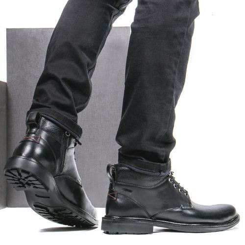 Bota Coturno Casual Masculino Faway Venture Preto ... - Faway - Handmade Shoes