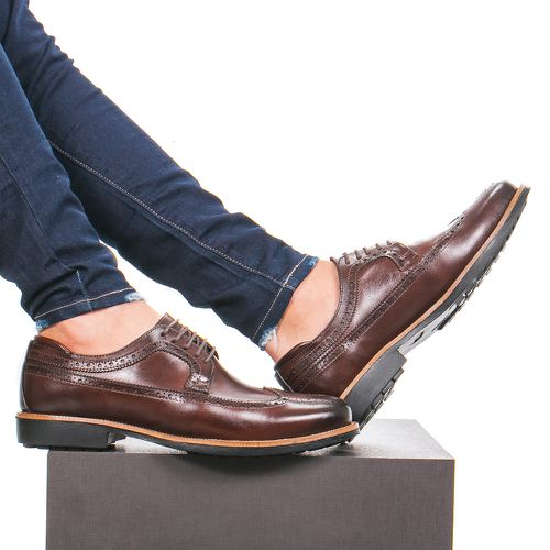 Sapato Masculino Derby Brogue Faway Mood Harken Ca... - Faway - Handmade Shoes