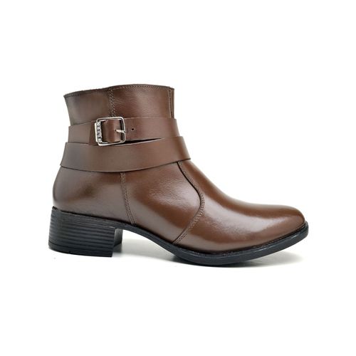 Bota Montaria Feminina em Couro Café Com Fivelas ... - Faway - Handmade Shoes