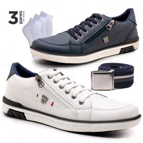 Kit Combo 2 Pares de Sapatênis Calce Facil Fransho... - FRANSHOES