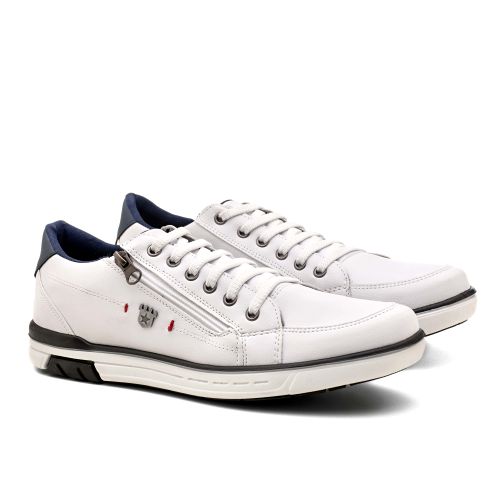 Sapatenis Masculino Franshoes Calce Facil Branco 1... - FRANSHOES