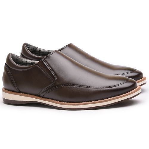 Sapato Casual Calce Facil Platium Café - FRANSHOES