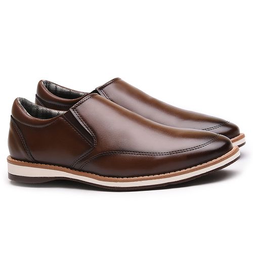 Sapato Casual Calce Facil Platium Capuccino - FRANSHOES