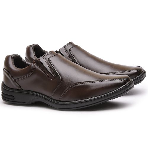 Sapato Social Masculino em Elástico Café - FRANSHOES