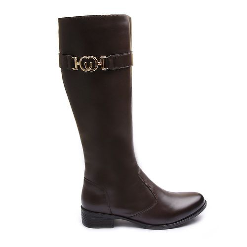 Bota Franshoes Montaria Feminino com Fivela Café - FRANSHOES