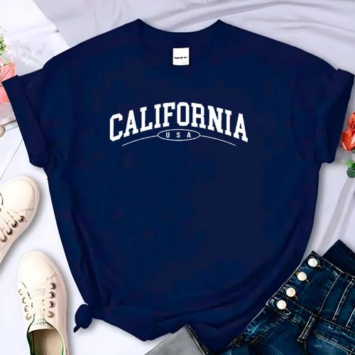 T- Shirt Feminina Franshoes 100% Algodão Californi... - FRANSHOES