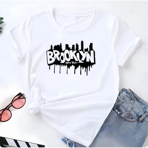 T- Shirt Feminina Franshoes 100% Algodão Camiseta ... - FRANSHOES