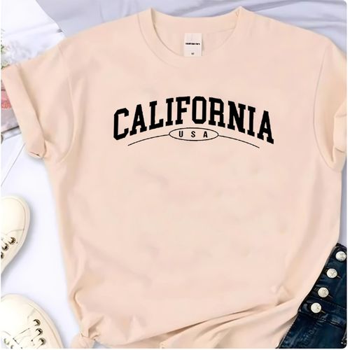 T- Shirt Feminina Franshoes 100% Algodão Californi... - FRANSHOES