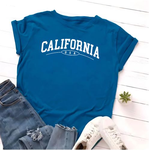 T- Shirt Feminina Franshoes 100% Algodão Californi... - FRANSHOES