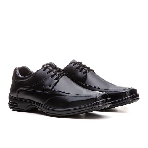 Sapato Social Masculino em Atacador Downy - Preto - FRANSHOES