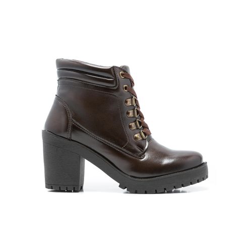 Coturno Feminino Valentina em Atacador - Café - FRANSHOES