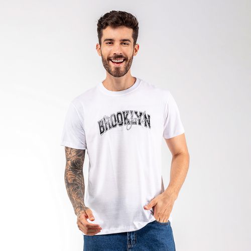 Camiseta Masculina Franshoes Casual 100% Algodão B... - FRANSHOES