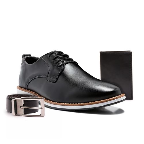 Kit Sapato Social Derby Franshoes em Atacador Pret... - FRANSHOES