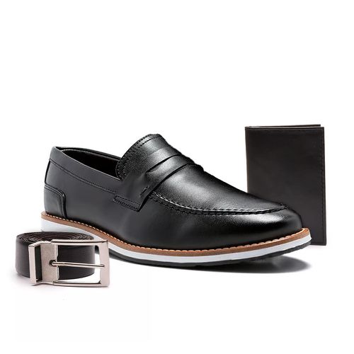 Kit Sapato Social Derby Masculino Franshoes Preto ... - FRANSHOES