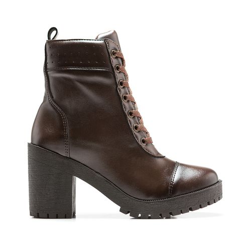 Coturno Feminino Valentina com Atacador - Café - FRANSHOES