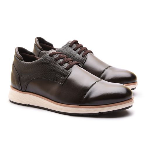 Sapatênis Casual Masculino Franshoes de Elástico Taurus Café