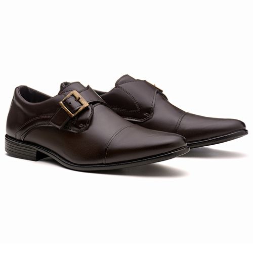 Sapato Social Londres com Fivela - Café - FRANSHOES