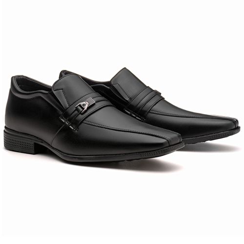 Sapato Vision Logan com Costura no Bico - Preto - FRANSHOES