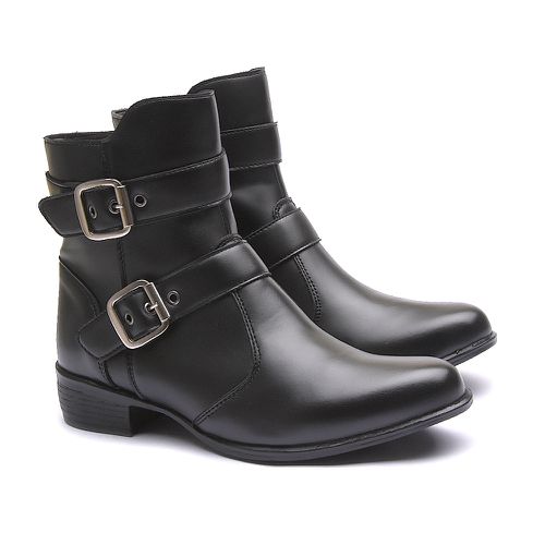 Bota Franshoes Feminino Cano Médio Preto - FRANSHOES