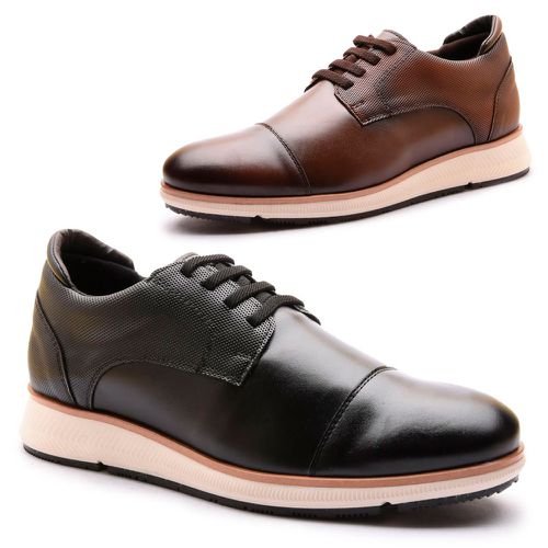 Kit 2 pares Sapatênis Casual Masculino Franshoes Taurus Preto e Capuccino