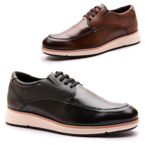 Kit 2 pares Sapatênis Masculino Casual de Elástico Franshoes Taurus Preto e Capuccino