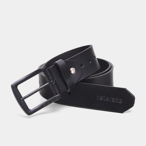 Cinto de Couro Soleta Preto Fivela Preto