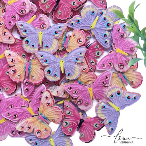 Kit Borboleta Acrílico Glitter (4Uni.) - VENDINHA LINA