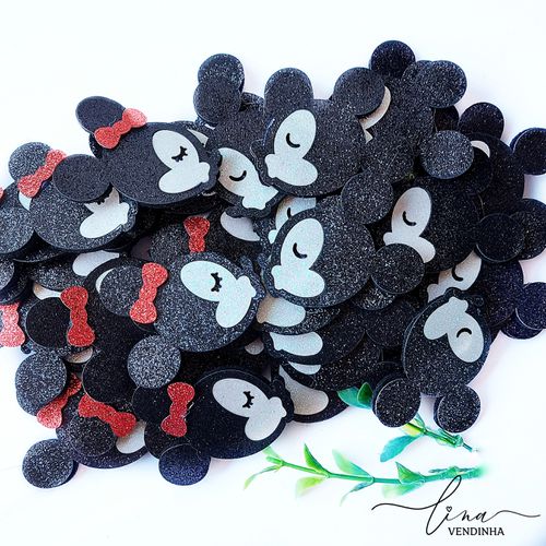 Mickey e Minnie Beijinho Flocado - VENDINHA LINA