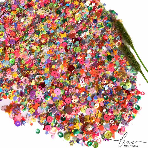Paetês Diversos Colorido 20g - VENDINHA LINA