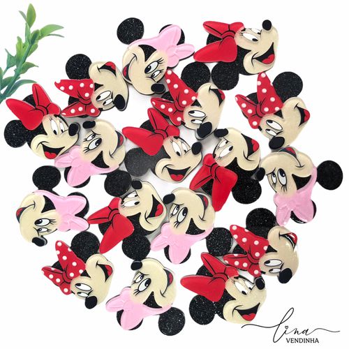 Minnie Acrílico Glitter 5CM (2Uni.) - VENDINHA LINA