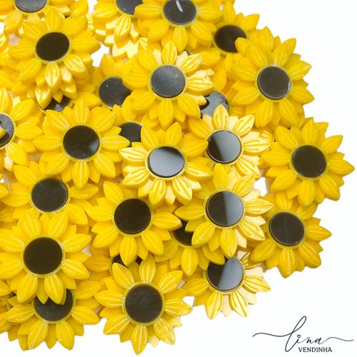 Girassol Acrílico 3CM (2Uni.) - VENDINHA LINA