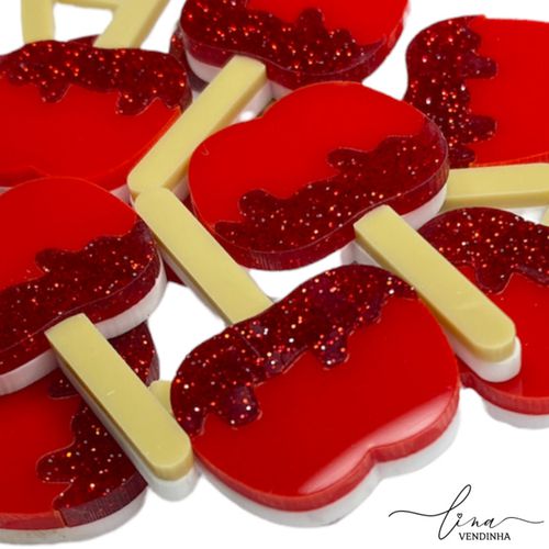 Maçã do Amor Acrílico 4CM (2Uni.) - VENDINHA LINA