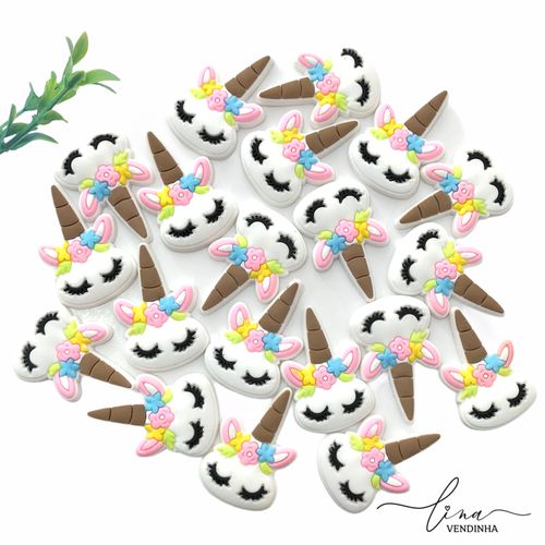 Mini Unicórnio Flores Emborrachado (4Uni.) - VENDINHA LINA