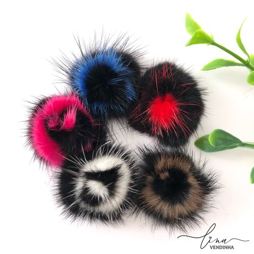 Mini Aplique Pompom Mesclado (4Uni.) - VENDINHA LINA