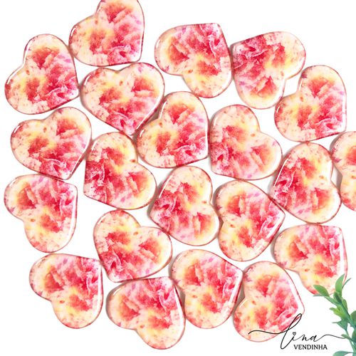 Coração Acrílica Tie Dye (2Uni.) - VENDINHA LINA