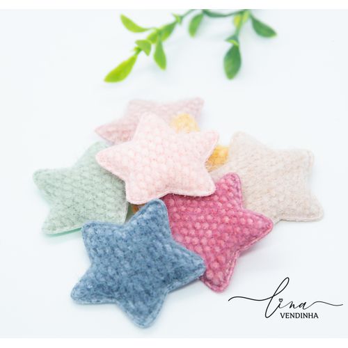 Estrelas Tecido Pelinhos (2 unid) - VENDINHA LINA