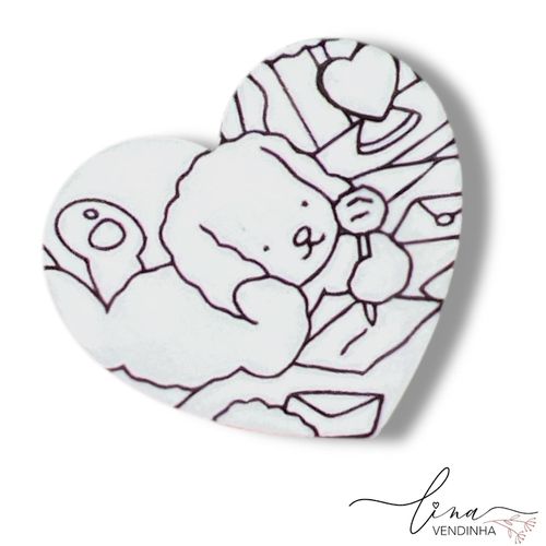 Coração Bobbie Goods p/ Colorir (3,5CM) - VENDINHA LINA