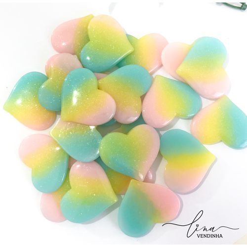 Coração Acrílico Candy (2Uni.) - VENDINHA LINA