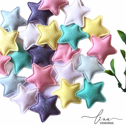  Estrela Tecido Candy (6 unid) - VENDINHA LINA