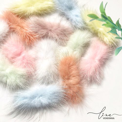 Aplique Pompom Retangular (Bigode) Candy - VENDINHA LINA