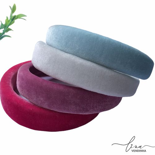 Tiara Veludo Alta Bico 30mm (2 unidades) - VENDINHA LINA