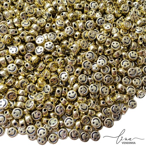 Contas Smile Dourado (4MM) - VENDINHA LINA