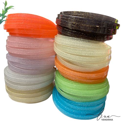 Tiara Silicone Glitter (4 unidades) - VENDINHA LINA
