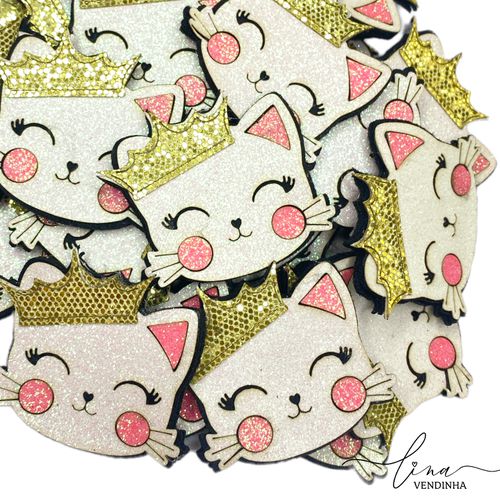  Gatinha Dourada Flocada (2 unid) - VENDINHA LINA