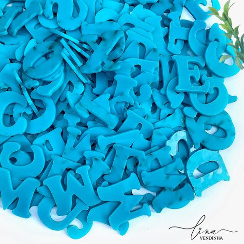 Iniciais Maiúsculas Azul Turquesa (2Uni.) - VENDINHA LINA