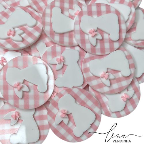 Boton Coelha Xadrez Acrílico 4CM (2Uni.) - VENDINHA LINA