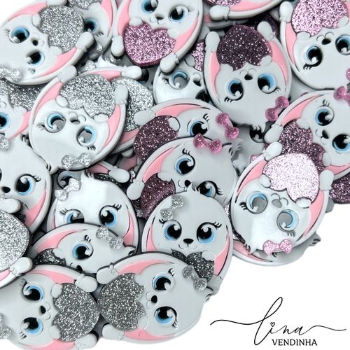 Coelha com Coração Acrílico 4CM (2Uni.) - VENDINHA LINA