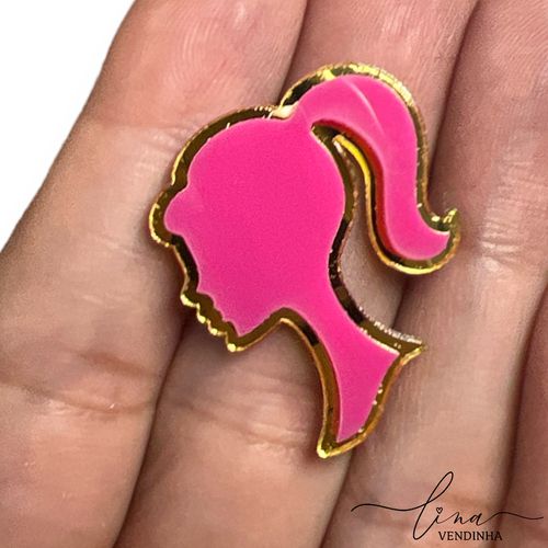 Silhueta Barbie Dourado Acrílico 2,5 CM (2Uni.) - VENDINHA LINA