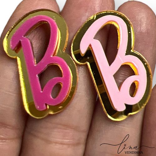 B Barbie Dourado Acrílico 2,5CM (2Uni.) - VENDINHA LINA