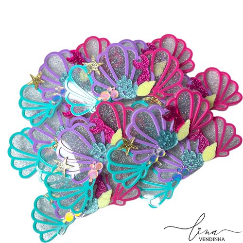 Trio de Conchas Acrílico Tiara (7CM) (1Uni.) - VENDINHA LINA